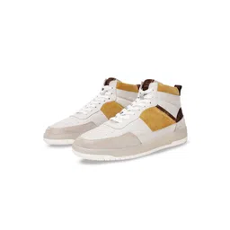 RARE RABBIT Men Horizon Colourblocked Mid Top Leather Sneakers