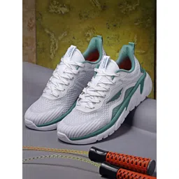 Red Tape Men White & Green Mesh Walking Shoes