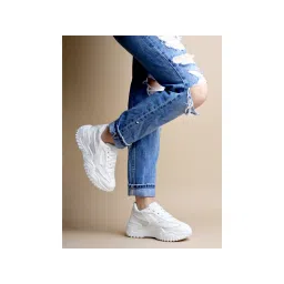 Shoetopia Women Smart Casual Comfortable White Sneakers