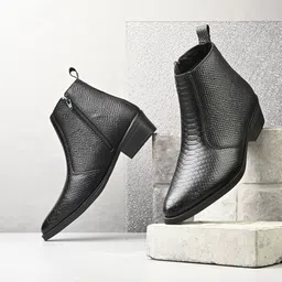 Men's Premium Genuine Leather Ankle Boots||Handmade Embossed Chealsea boots men Boots For Men