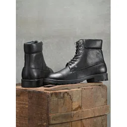 El Paso Men Black Faux Leather Casual Lace Up Boots Boots For Men