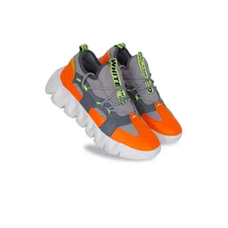 WIN9 Men Orange Mesh Walking Non-Marking Shoes