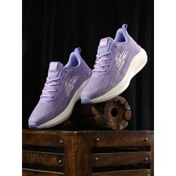 HRX by Hrithik Roshan Women Lavender & White Flyknit Mesh Non-Marking Running Shoes