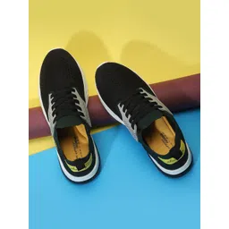 Allen Cooper Men Navy Blue Mesh Running Non-Marking Shoes