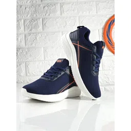 HRX by Hrithik Roshan Men Navy Blue & White Mesh Memory Foam Running Shoes