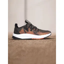 ADIDAS Men Olive Green & Orange Woven Design Aerojolt Running Shoes