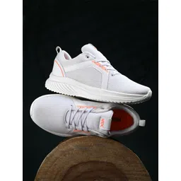 HRX by Hrithik Roshan Men White & Orange Memory Foam Mesh Running Shoes