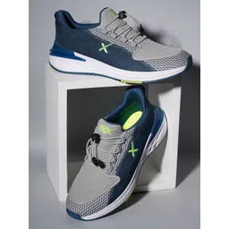 HRX by Hrithik Roshan Men Teal Blue & Grey Flyknit Mesh Marking Training or Gym Shoes