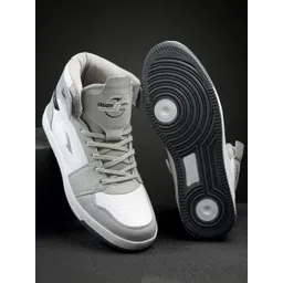 ASIAN Men Colourblocked Mid-Top Synthetic Leather Sneakers