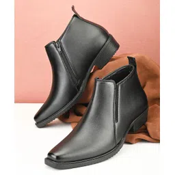 Men Solid Colour High Ankle Length Zip Closure Boots Boots For Men