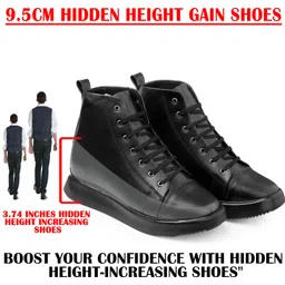 Men's 9.5 Cm Hidden Height Increasing Stylish Casual Sneakers Laceup, Ankle Boot Boots For Men
