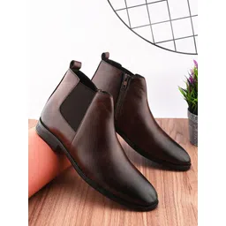 SS24 6504 Mens Brown Chelsea Side Chain Boots Boots For Men