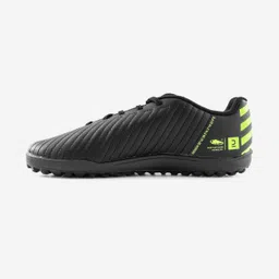 Kids Football Shoes Lace 100 Turf Black Yellow