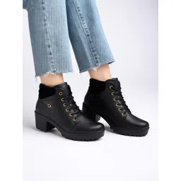Smart Casual Mid Top | Winter Boots |Lace-UP |Trendy Boots For Girls Boots Boots For Women