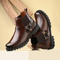 Men Chelsea Slip-On Synthetic Leather Comfortable Boots For Men