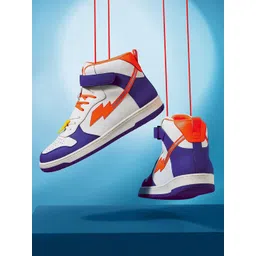 Bewakoof Men Disney Colourblocked PU High-Top Sneakers