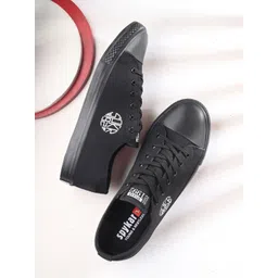 SPYKAR Men Comfort Insole Contrast Sole Canvas Lace-Ups Sneakers