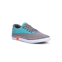 Sparx Men Grey & Blue Colourblocked Sneakers