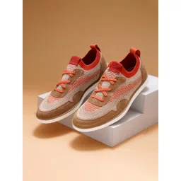 Ruosh Men Textured Comfort Insole Contrast Sole Lace-Ups Sneakers