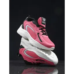 HRX by Hrithik Roshan Women Pink & White Textured Chunky Sneakers