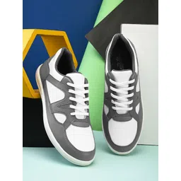 The Roadster Lifestyle Co. Men Grey Colourblocked Round Toe Sneakers