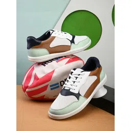 The Roadster Lifestyle Co. Men Sea Green Colourblocked Round Toe Sneakers