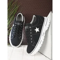 ASTEROID Men Contrast Sole Lightweight Lace Up Sneakers