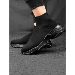HERE&NOW Men Mid-Top Slip-On Sneakers