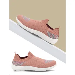 WELCOME Women Textured Mesh Slip-On Sneakers