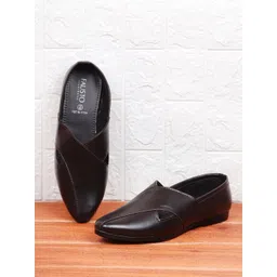 FAUSTO Men Brown PU Slip-On Sneakers