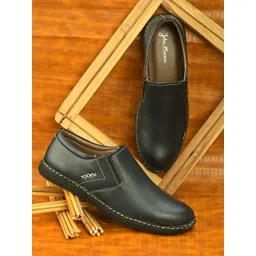 John Karsun Men Blue Textured Slip-On Sneakers