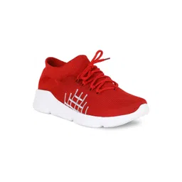 Khadims Men Red Woven Design Sneakers