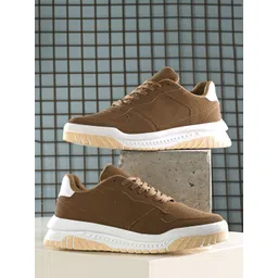 The Roadster Lifestyle Co. Men Brown Perforated Lightweight Sneakers