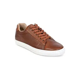 HX London Men Lightweight Memory Foam Leather Contrast Sole Sneakers