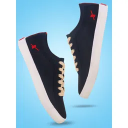 Sparx Men Textured Comfort Insole Contrast Sole Canvas Lace-Up Sneakers