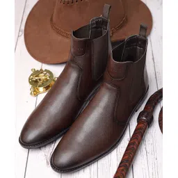 Handmade Brunette Brown Chelsea Boots for Riding Biking for Men - RGCL - UK 8 Boots For Men