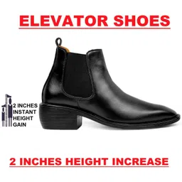 Men's New Arrival Faux Leather Material Height Increasing Elavetor Black Office Wear Chelsea Boots Boots For Men
