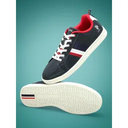 U.S. Polo Assn. Men Solid PU Lennart Sneakers With Striped Applique Detail