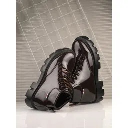 Leo's Fitness Shoes Men Mid-Top Lace Up Chunky Boots