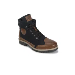 Royal Enfield Men Navy Blue Colourblocked Boots