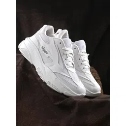 The Roadster Lifestyle Co. Women White Woven Design Padded Insole Mesh Basics Sneakers