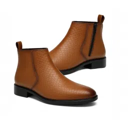 ORION-X Men's Vegan Leather Chelsea Boots – Classic Almond Toe Ankle Boots For Men