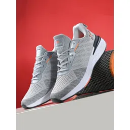 HRX by Hrithik Roshan Men Grey Mesh Lace-Up Memory Foam Walking Non-Marking Shoes