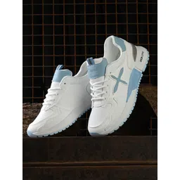 The Roadster Lifestyle Co.  Women White And Blue Mesh Walking Sports Shoes