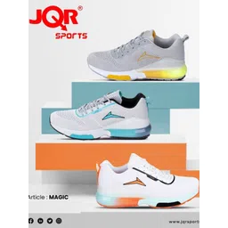 JQR Men MAGIC Grey Solid Mesh Lace-Up Running Shoes
