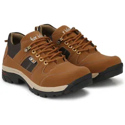 Brown Leather Rough Military Ankle Length Hiking Trekking Casual Boots For Men Boots For Men