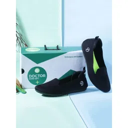 DOCTOR EXTRA SOFT Women Textured Lightweight Memory Foam Insole Canvas Slip-On Sneakers