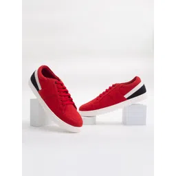 Mast & Harbour Men Red Colourblocked Lightweight Sneakers