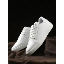 HRX by Hrithik Roshan Men White Perforations Comfort Insole Basics Sneakers