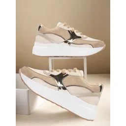 Denill Women Textured Round Toe Lightweight Sneakers